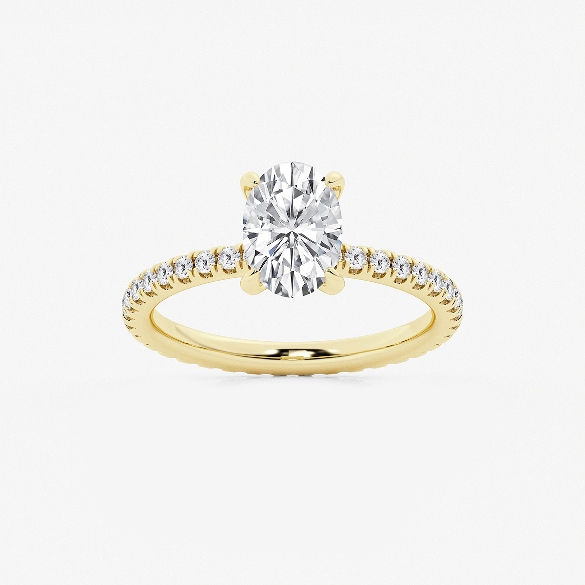 2 ctw Oval Lab Grown Diamond Eternity Engagement Ring