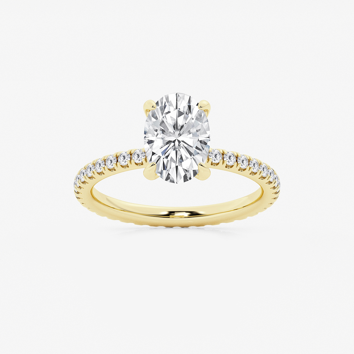 2 1/2 ctw Oval Lab Grown Diamond Eternity Engagement Ring