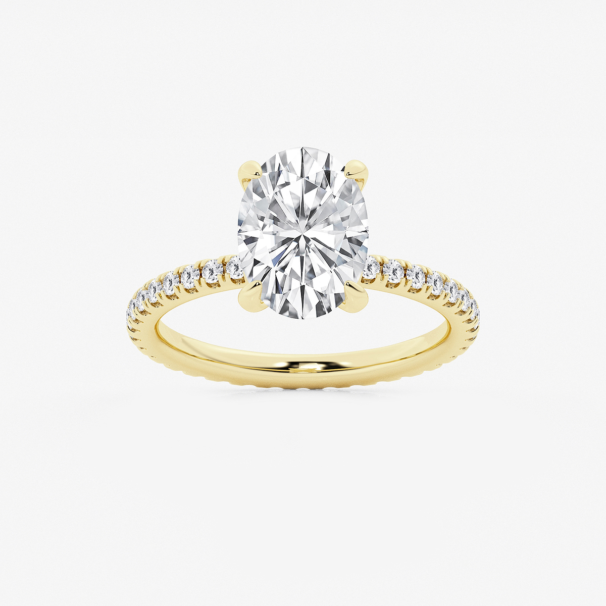 3 ctw Oval Lab Grown Diamond Eternity Engagement Ring