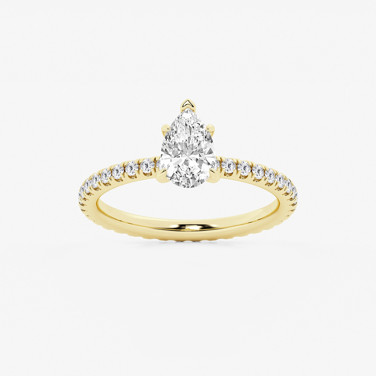 1 1/2 ctw Pear Lab Grown Diamond Eternity Engagement Ring