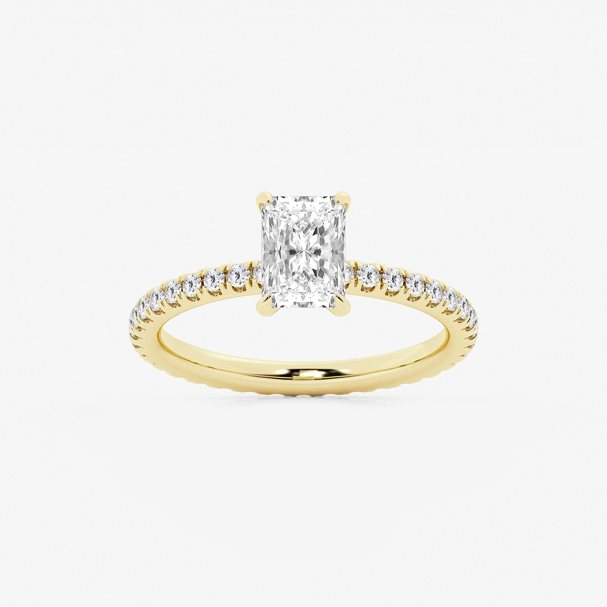 1 1/2 ctw Radiant Lab Grown Diamond Eternity Engagement Ring