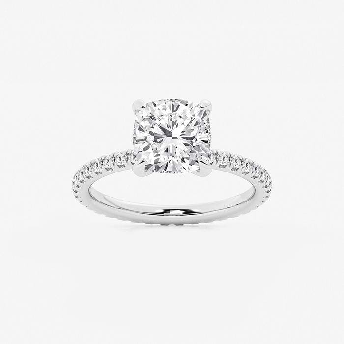 3 ctw Cushion Lab Grown Diamond Eternity Engagement Ring