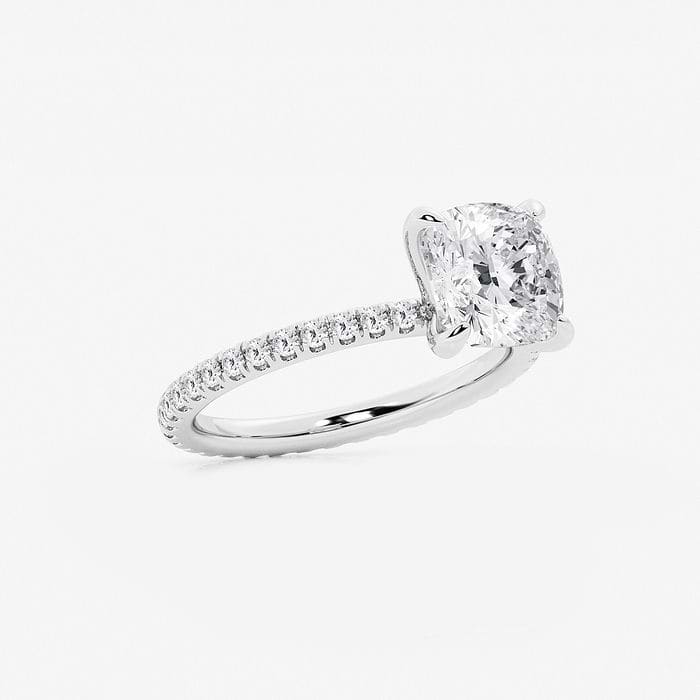 3 ctw Cushion Lab Grown Diamond Eternity Engagement Ring