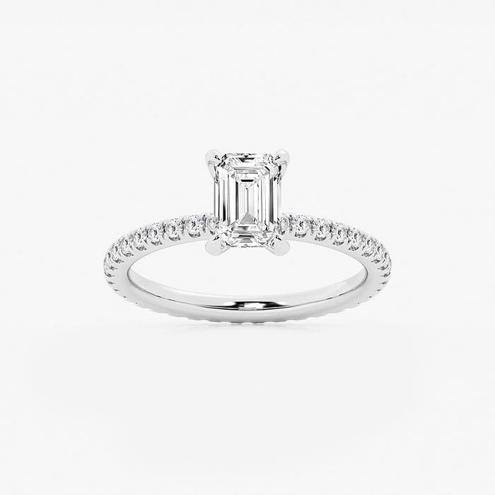 2 ctw Emerald Lab Grown Diamond Eternity Engagement Ring