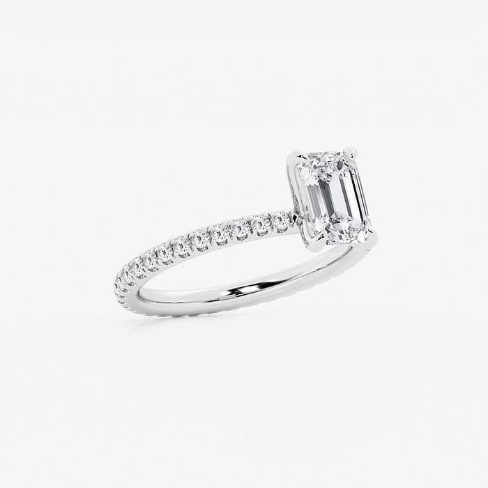 2 ctw Emerald Lab Grown Diamond Eternity Engagement Ring