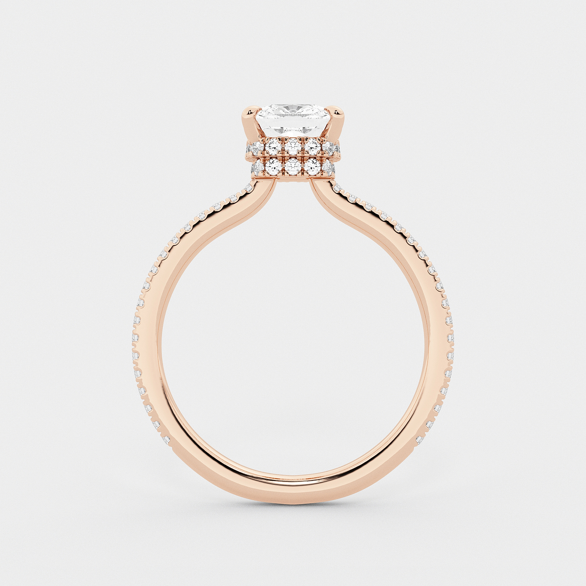 Additional Image 1 for  1 7/8 ctw Cushion Lab Grown Diamond Double Hidden Halo Engagement Ring