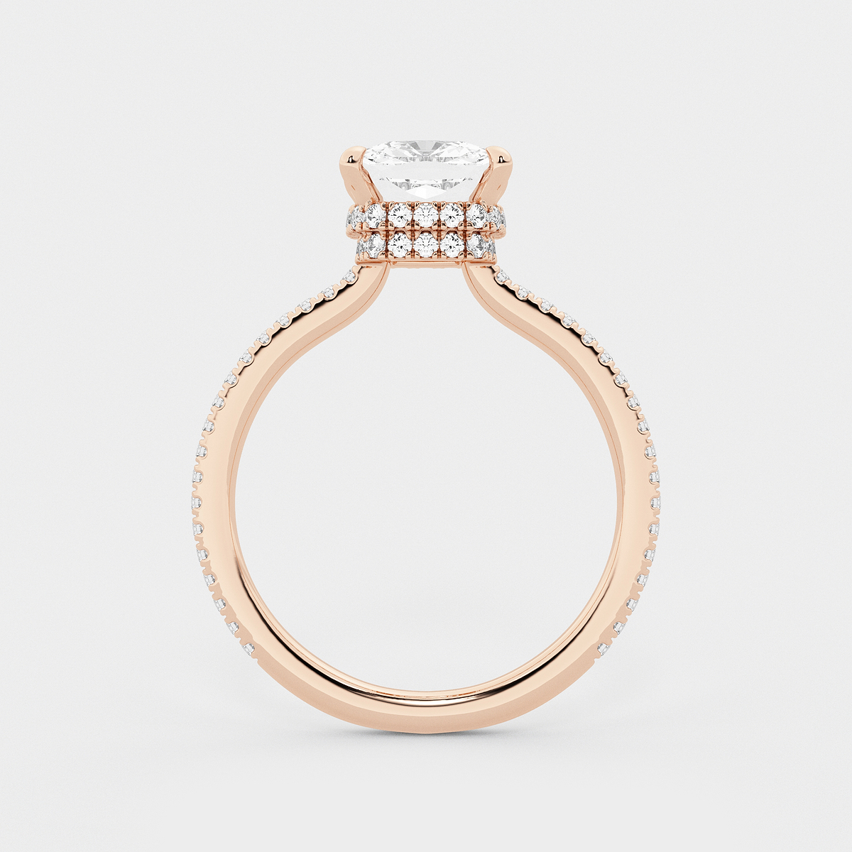 Additional Image 1 for  2 1/3 ctw Cushion Lab Grown Diamond Double Hidden Halo Engagement Ring