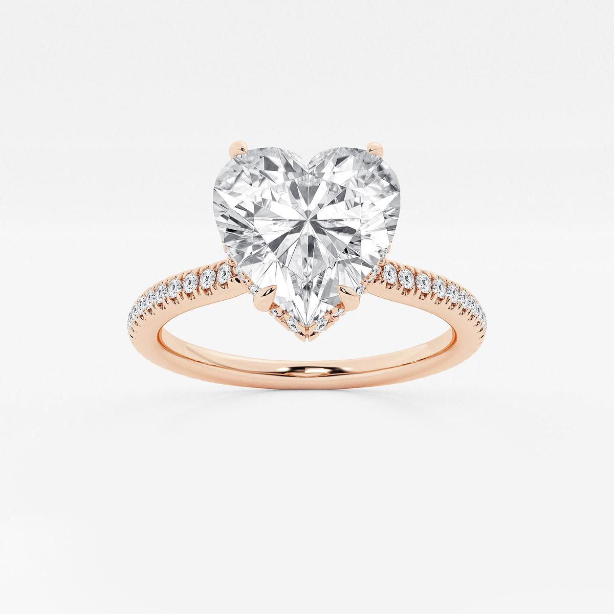 3 3/8 ctw Heart Lab Grown Diamond Double Hidden Halo Engagement Ring