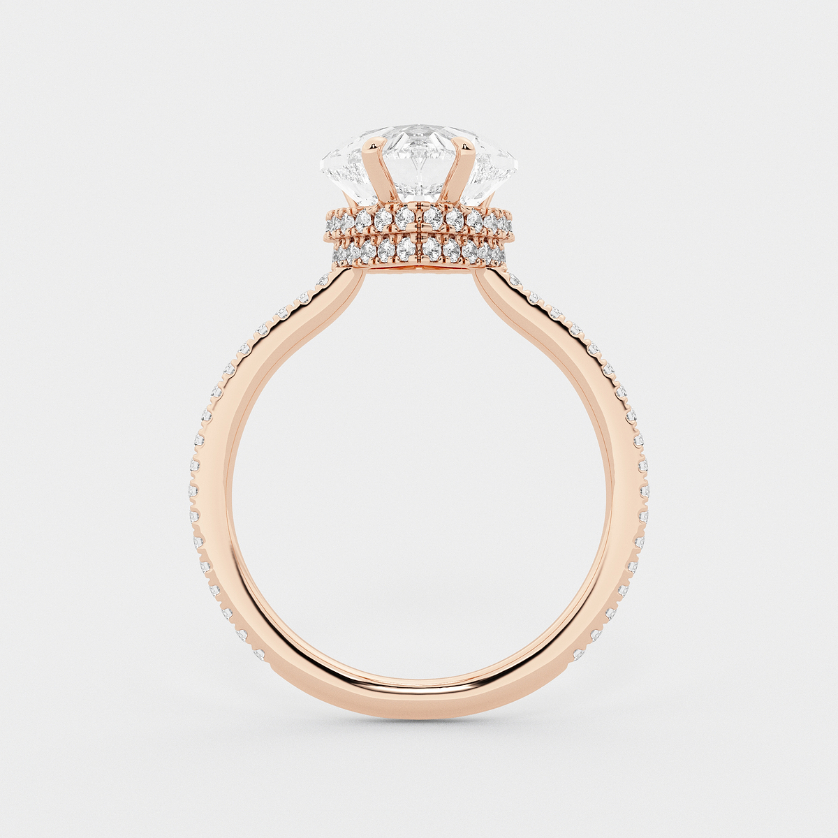 Additional Image 1 for  3 3/8 ctw Heart Lab Grown Diamond Double Hidden Halo Engagement Ring