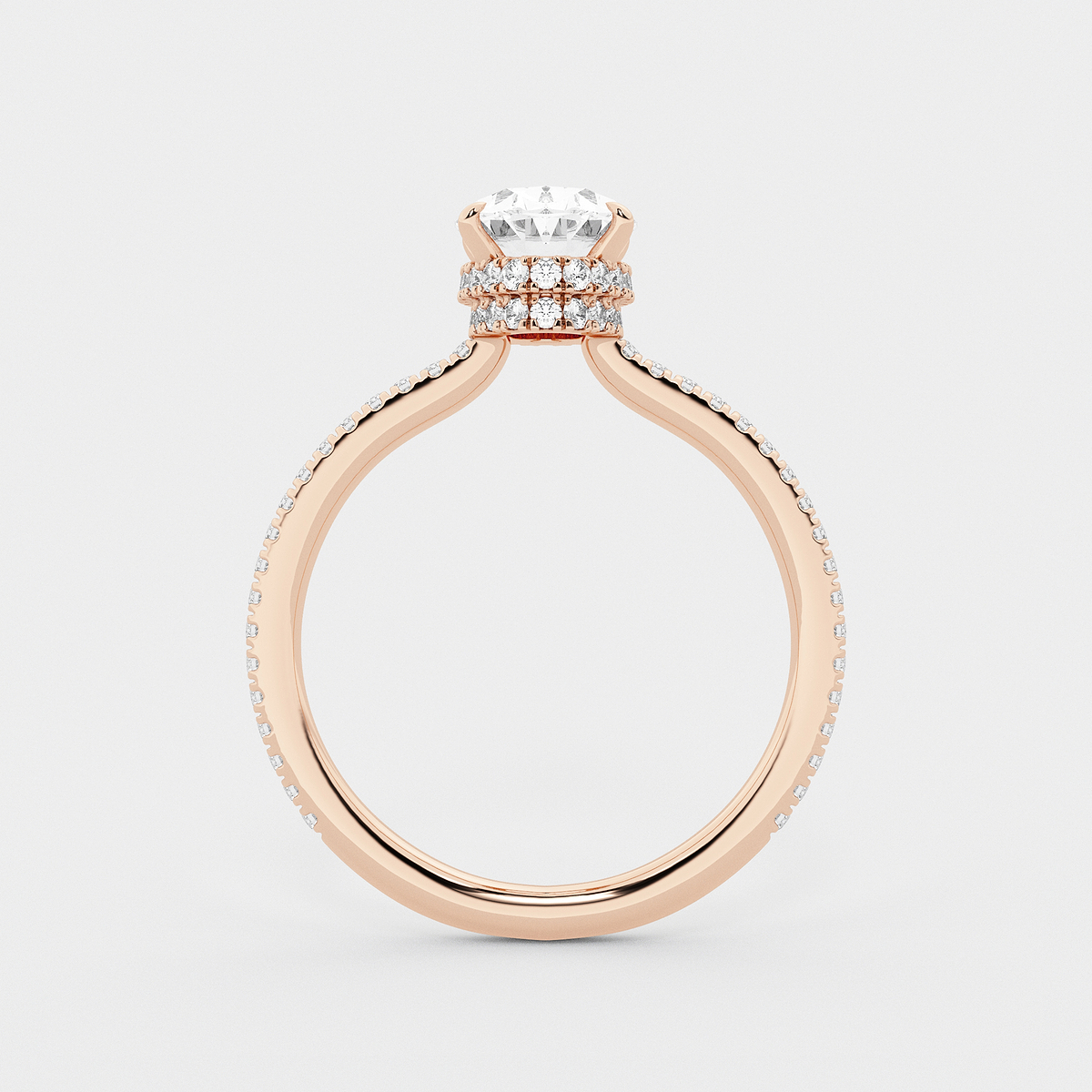 Additional Image 1 for  2 1/3 ctw Oval Lab Grown Diamond Double Hidden Halo Engagement Ring