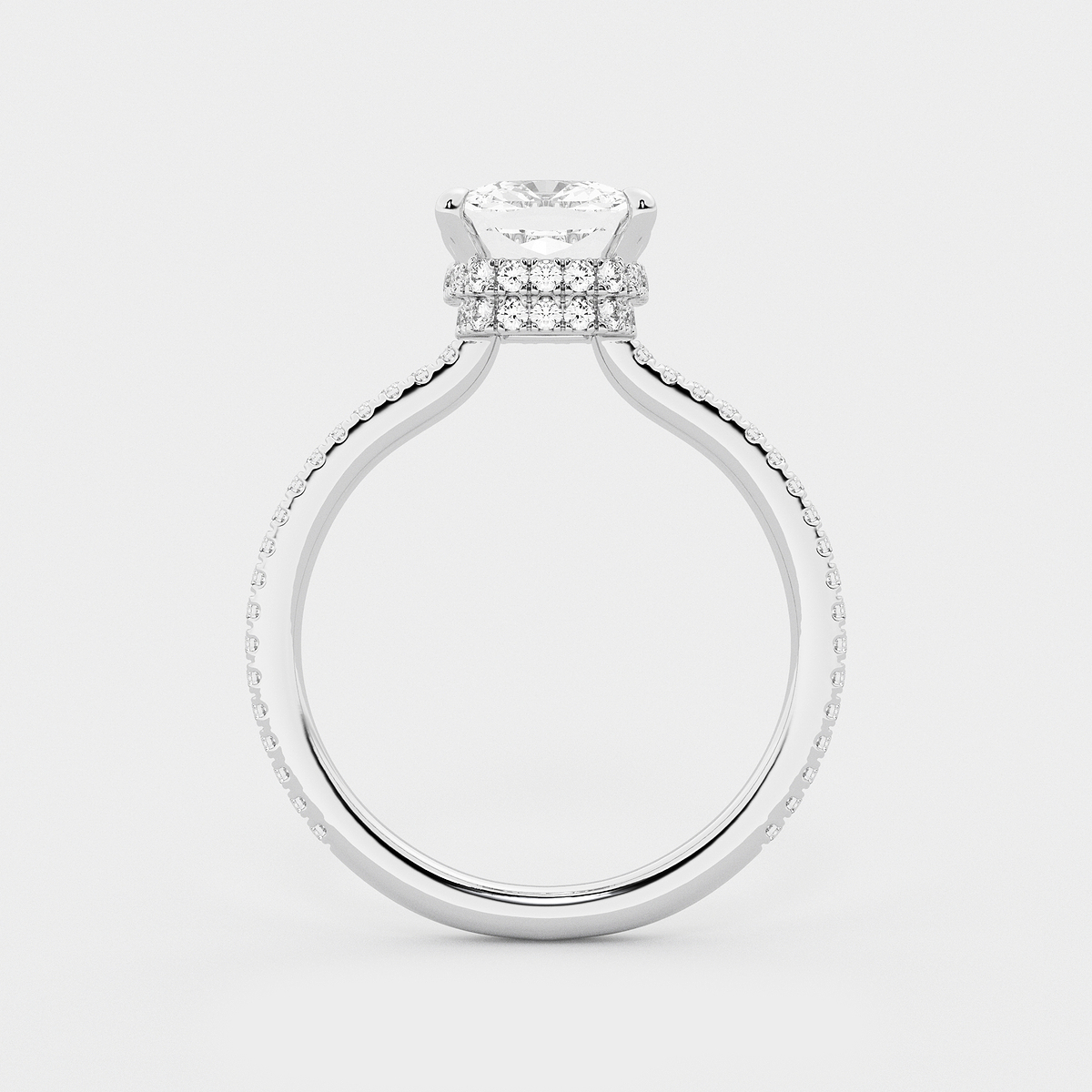 Additional Image 1 for  2 1/3 ctw Cushion Lab Grown Diamond Double Hidden Halo Engagement Ring