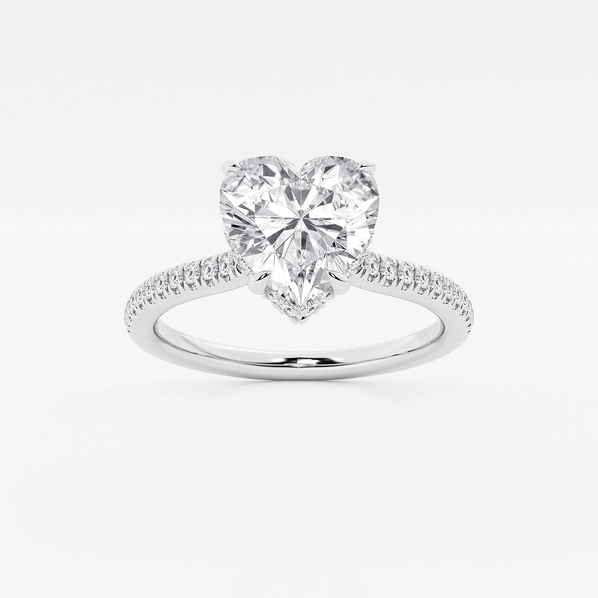 2 1/3 ctw Heart Lab Grown Diamond Double Hidden Halo Engagement Ring