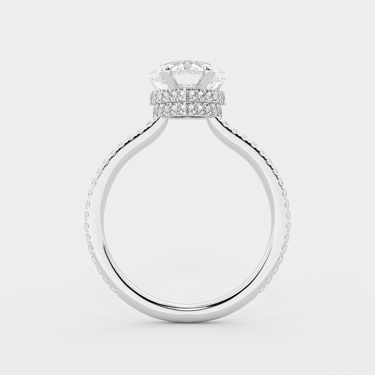 Additional Image 1 for  2 1/3 ctw Heart Lab Grown Diamond Double Hidden Halo Engagement Ring