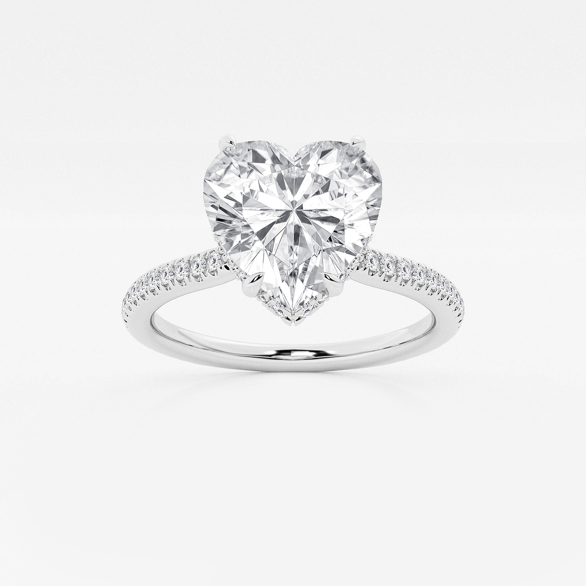 3 3/8 ctw Heart Lab Grown Diamond Double Hidden Halo Engagement Ring