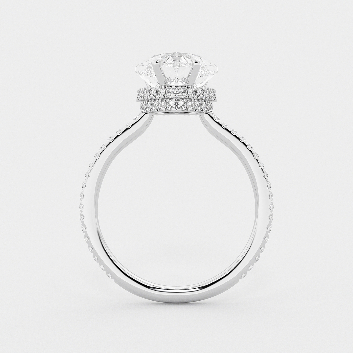 Additional Image 1 for  3 3/8 ctw Heart Lab Grown Diamond Double Hidden Halo Engagement Ring