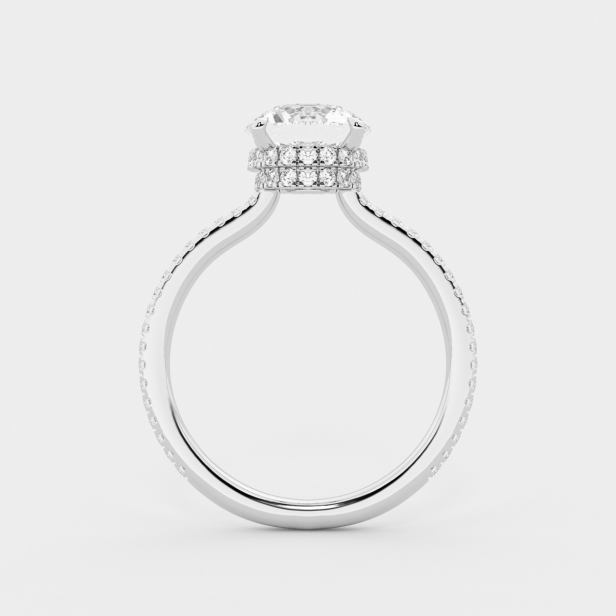 Additional Image 1 for  2 1/3 ctw Round Lab Grown Diamond Double Hidden Halo Engagement Ring