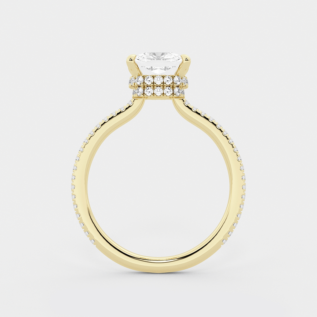 Additional Image 1 for  2 1/3 ctw Cushion Lab Grown Diamond Double Hidden Halo Engagement Ring