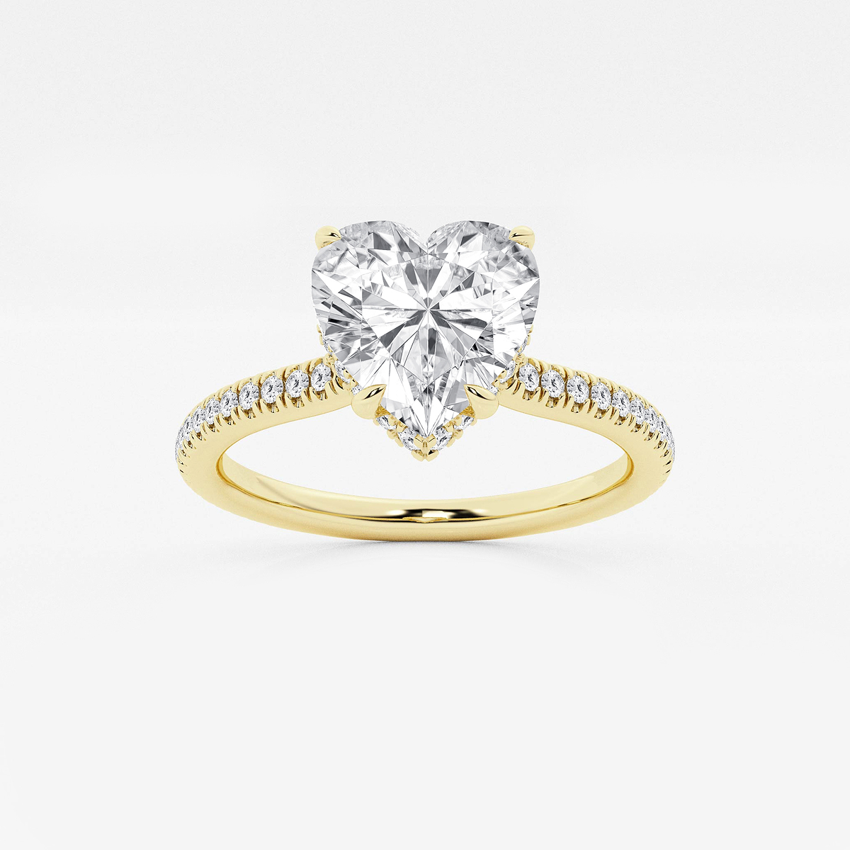 2 1/3 ctw Heart Lab Grown Diamond Double Hidden Halo Engagement Ring