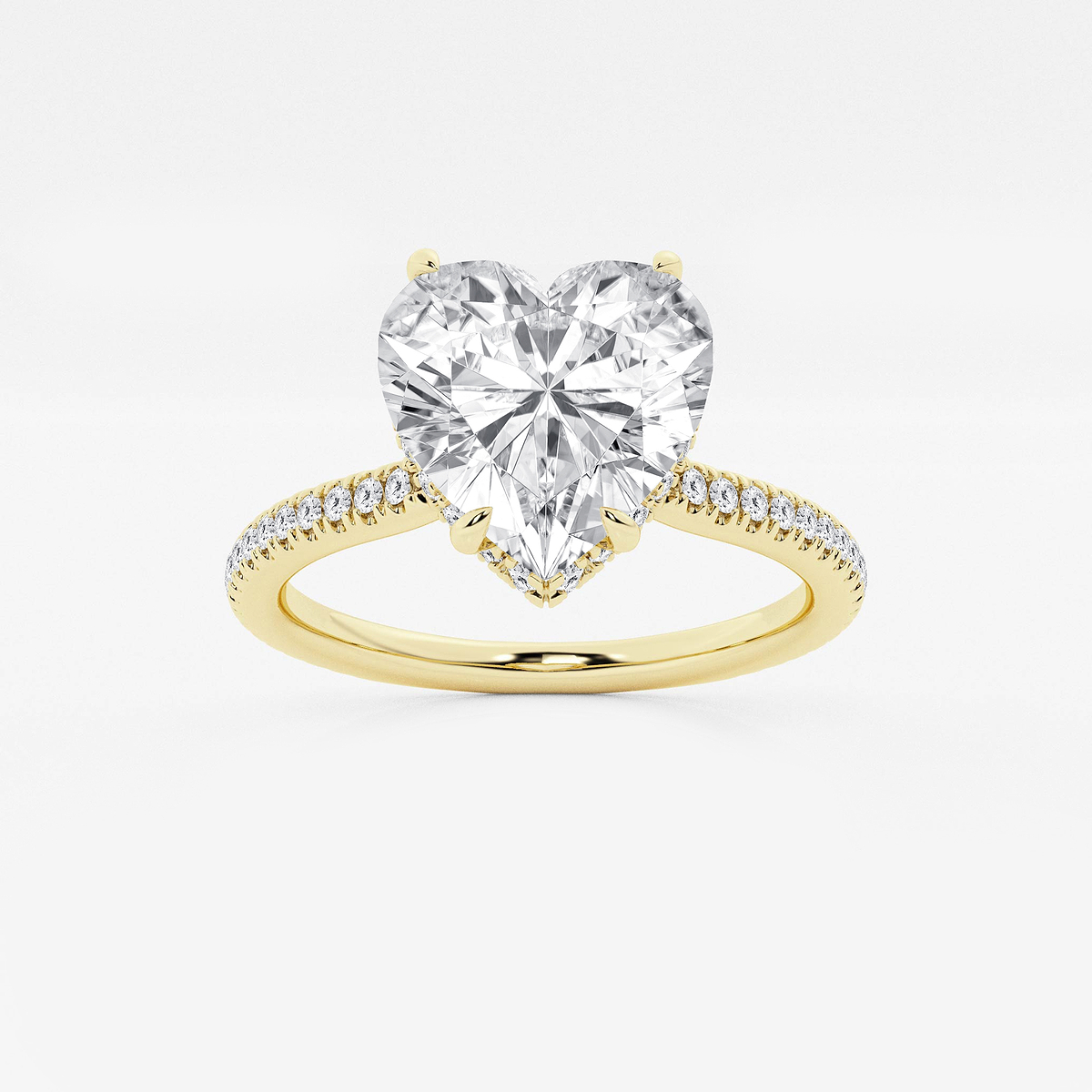 3 3/8 ctw Heart Lab Grown Diamond Double Hidden Halo Engagement Ring