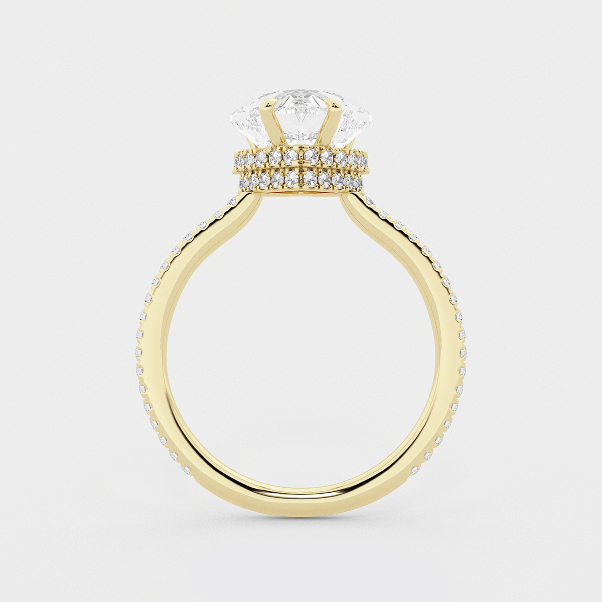 Additional Image 1 for  3 3/8 ctw Heart Lab Grown Diamond Double Hidden Halo Engagement Ring