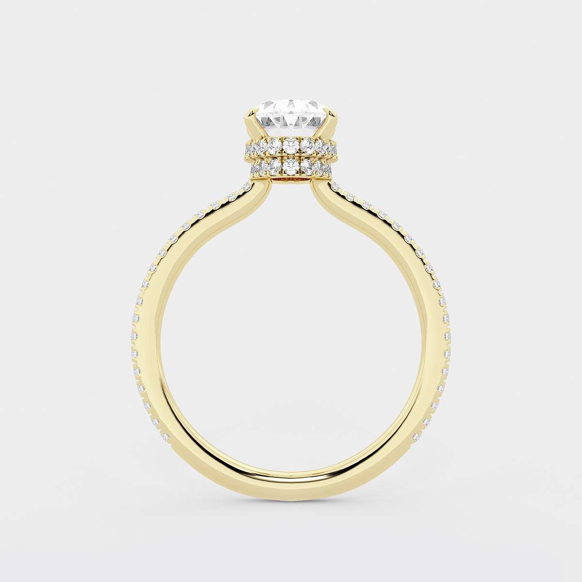 Additional Image 1 for  2 1/3 ctw Oval Lab Grown Diamond Double Hidden Halo Engagement Ring
