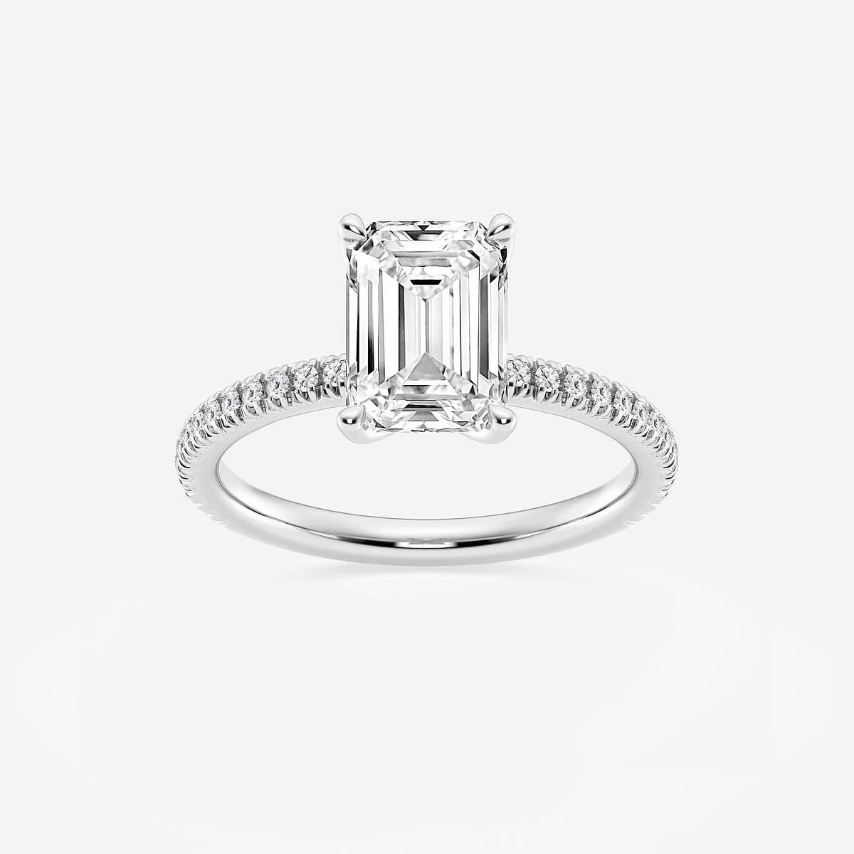 14K White Gold Emerald & 1/6 CTW Diamond Anniversary Ring 14K White Gold Emerald & 1/6 CTW Diamond Anniversary Ring