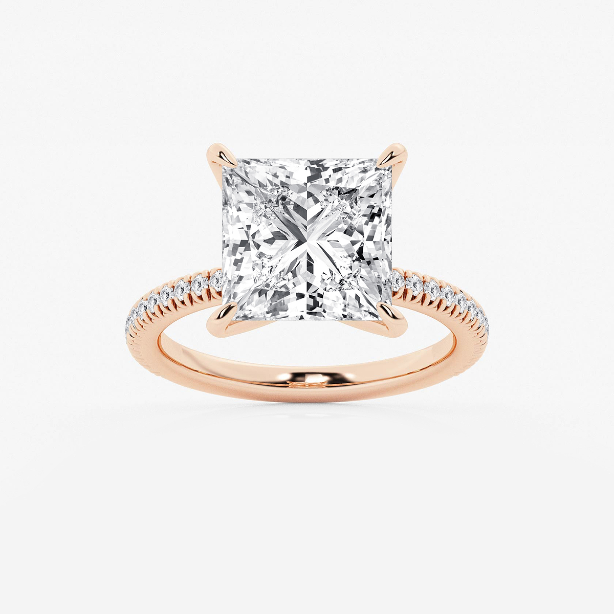 Gemstone Lab Created Jcpenney Rings Rose Gold 1/5 Ctw Princess Lab