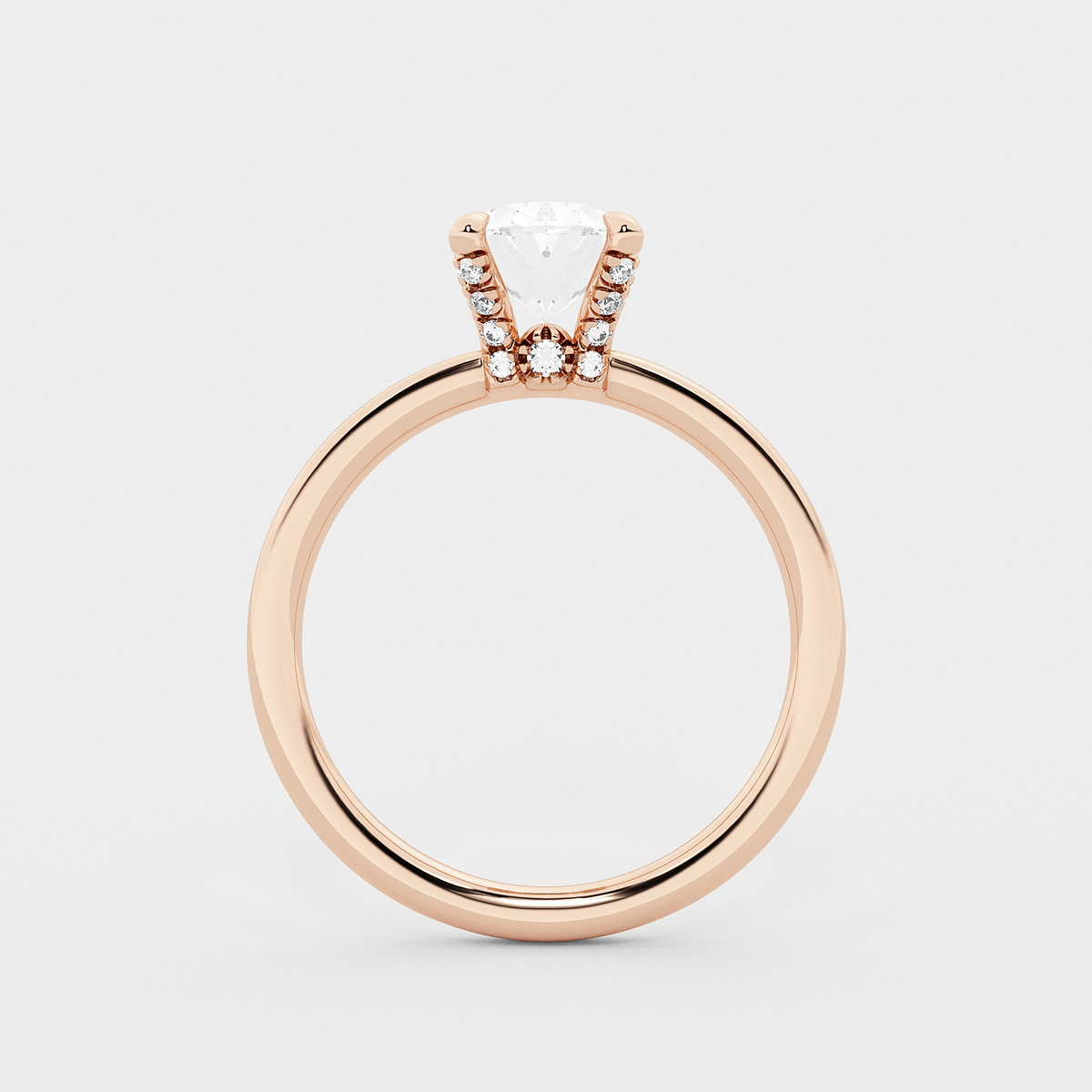 Additional Image 1 for  2 1/10 ctw Oval Lab Grown Diamond Pave Prong Solitaire Engagement Ring with Hidden Accents