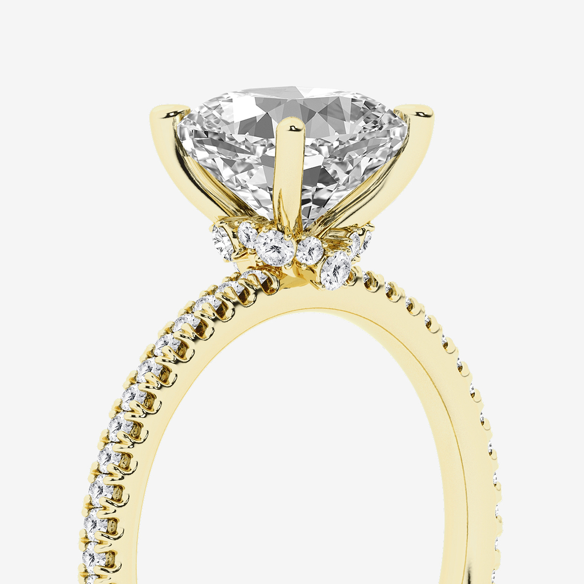 Additional Image 2 for  2 1/3 ctw Cushion Lab Grown Diamond Draping Hidden Halo Engagement Ring
