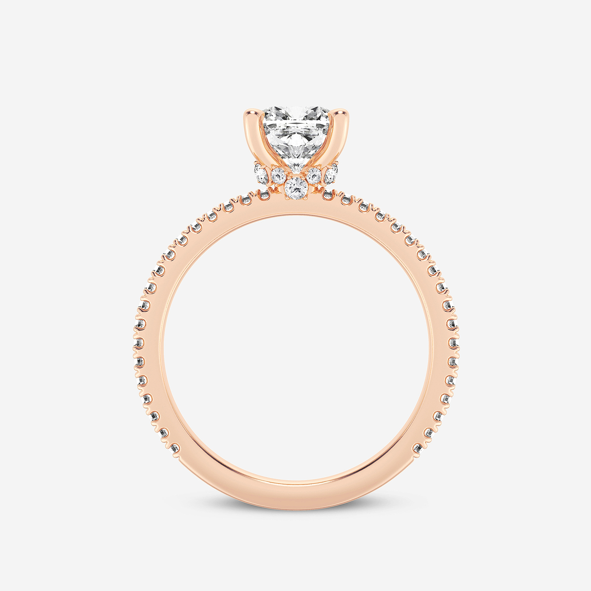 Additional Image 1 for  2 1/3 ctw Cushion Lab Grown Diamond Draping Hidden Halo Engagement Ring