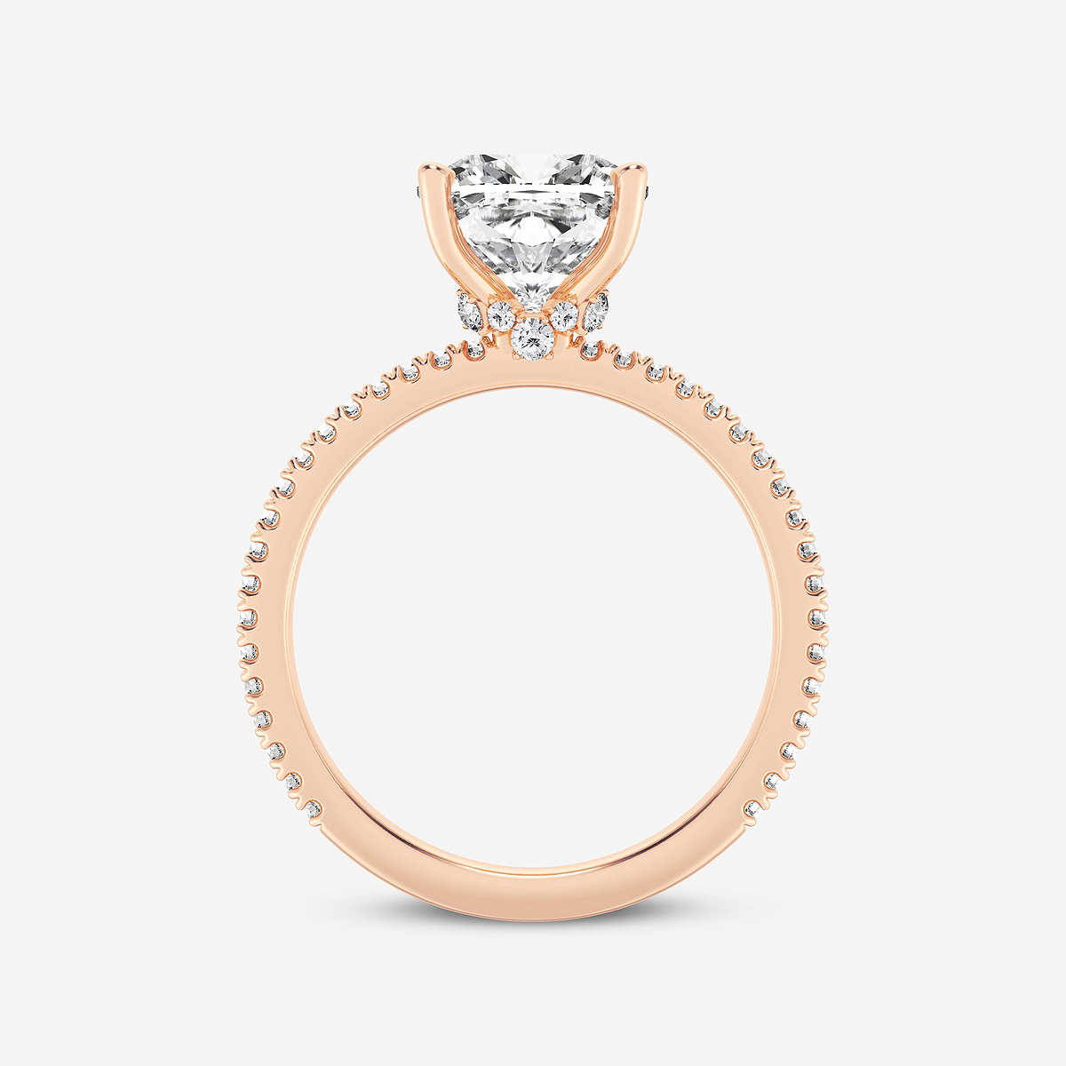 Additional Image 1 for  1 1/3 ctw Cushion Lab Grown Diamond Draping Hidden Halo Engagement Ring