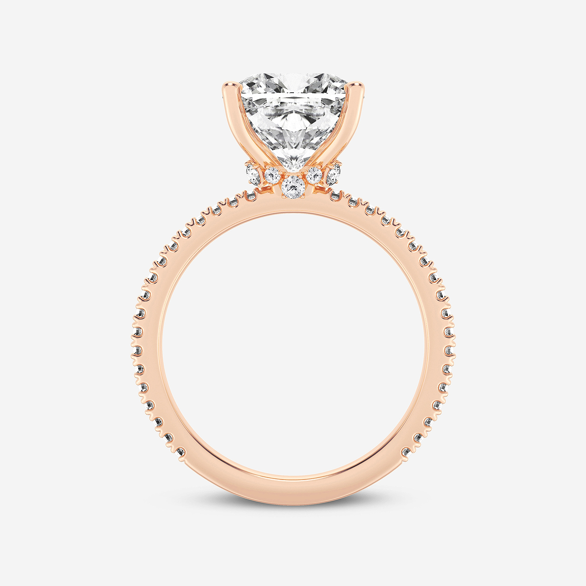 Additional Image 1 for  1 7/8 ctw Cushion Lab Grown Diamond Draping Hidden Halo Engagement Ring