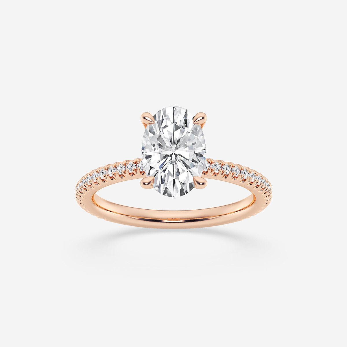 1 1/3 ctw Oval Lab Grown Diamond Draping Hidden Halo Engagement Ring