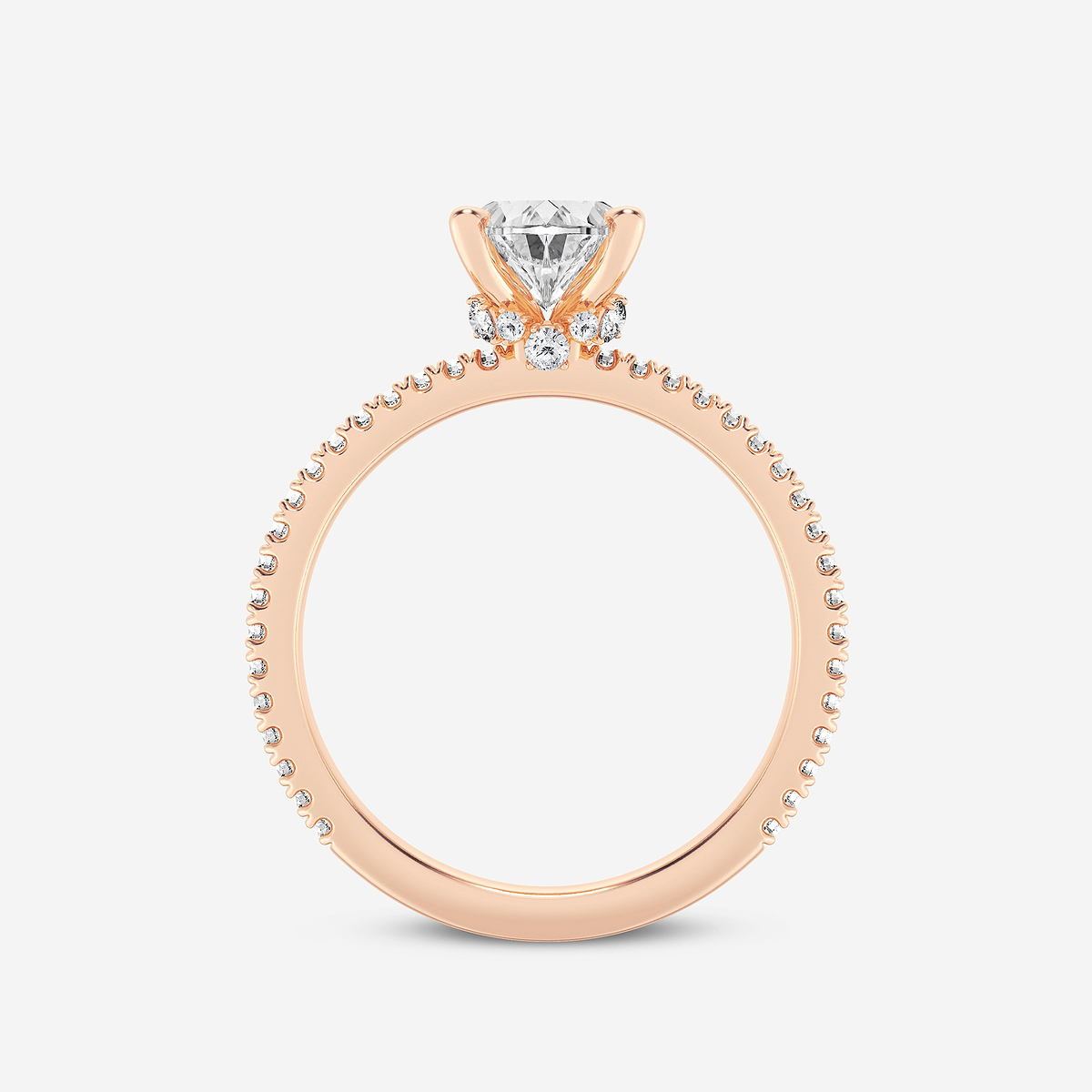 Additional Image 1 for  1 1/3 ctw Oval Lab Grown Diamond Draping Hidden Halo Engagement Ring