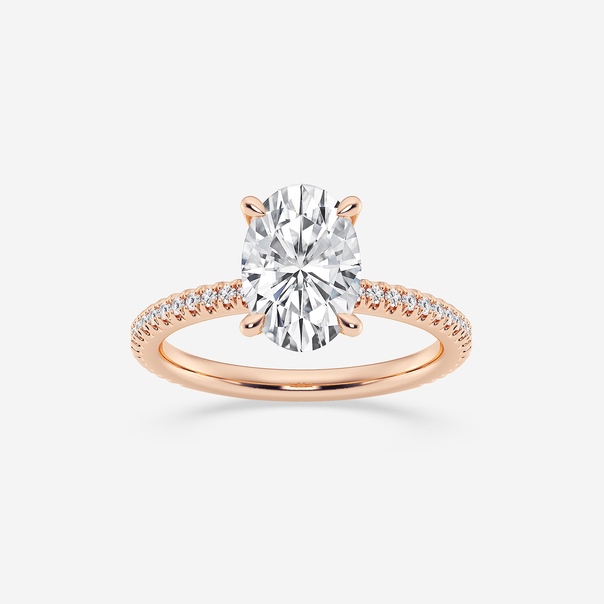 1 7/8 ctw Oval Lab Grown Diamond Draping Hidden Halo Engagement Ring