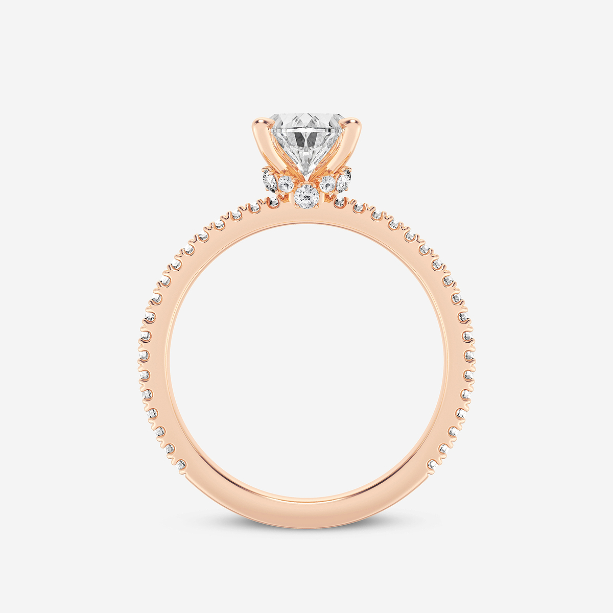 Additional Image 1 for  1 7/8 ctw Oval Lab Grown Diamond Draping Hidden Halo Engagement Ring