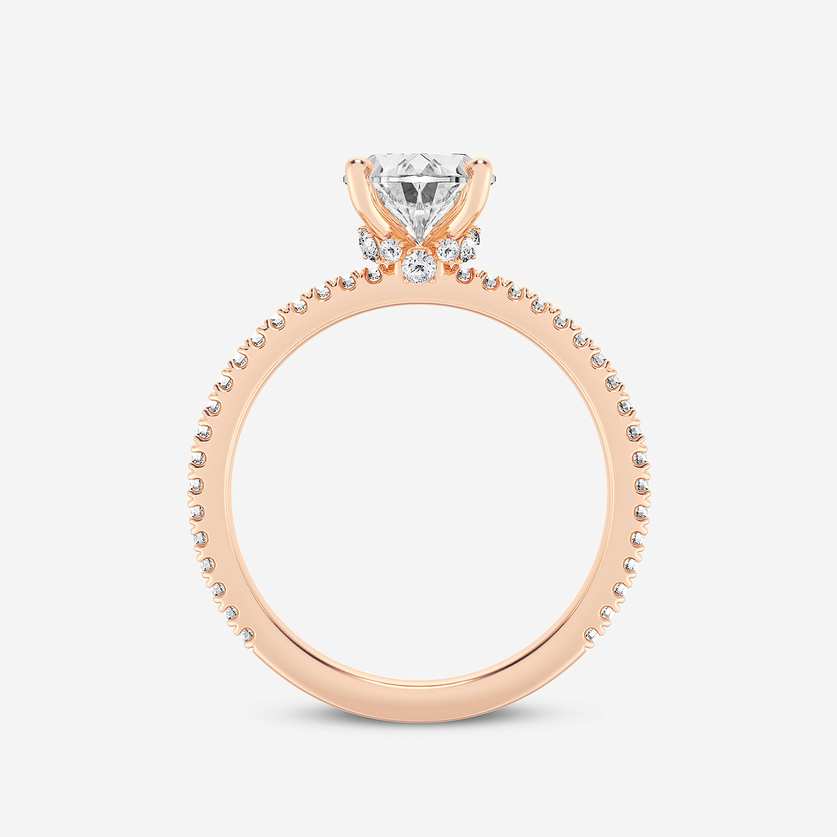 Additional Image 1 for  2 1/3 ctw Oval Lab Grown Diamond Draping Hidden Halo Engagement Ring