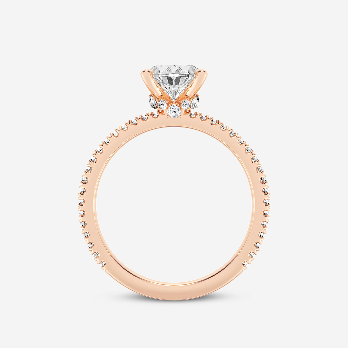 Additional Image 1 for  3 1/3 ctw Oval Lab Grown Diamond Draping Hidden Halo Engagement Ring