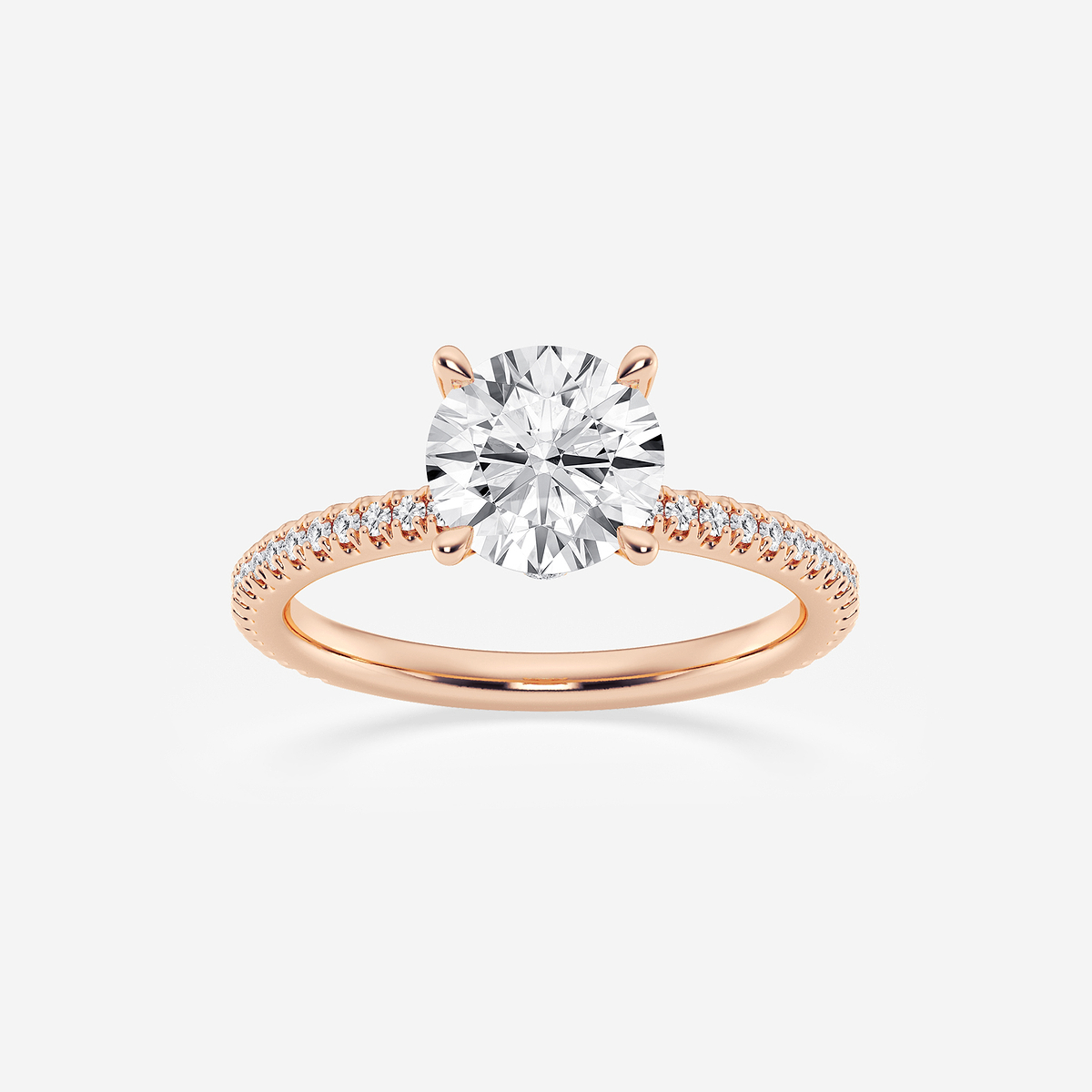 1 1/3 ctw Round Lab Grown Diamond Draping Hidden Halo Engagement Ring