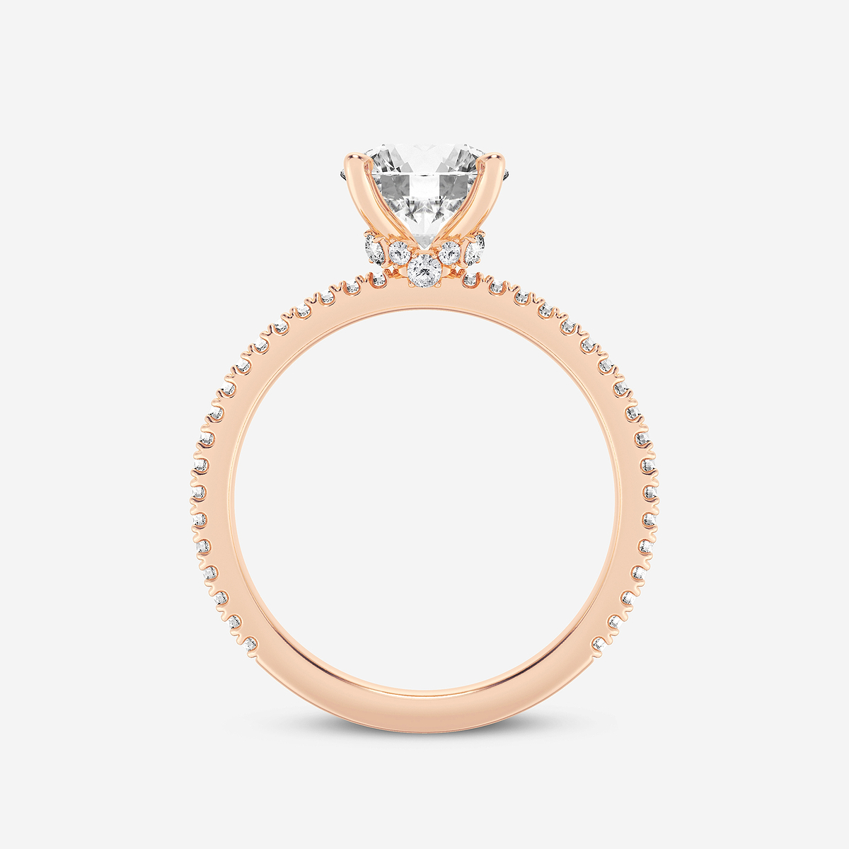 Additional Image 1 for  1 1/3 ctw Round Lab Grown Diamond Draping Hidden Halo Engagement Ring