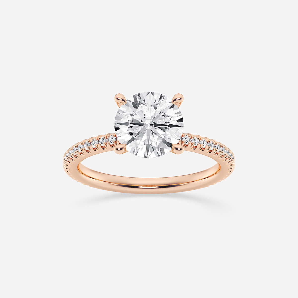 1 7/8 ctw Round Lab Grown Diamond Draping Hidden Halo Engagement Ring