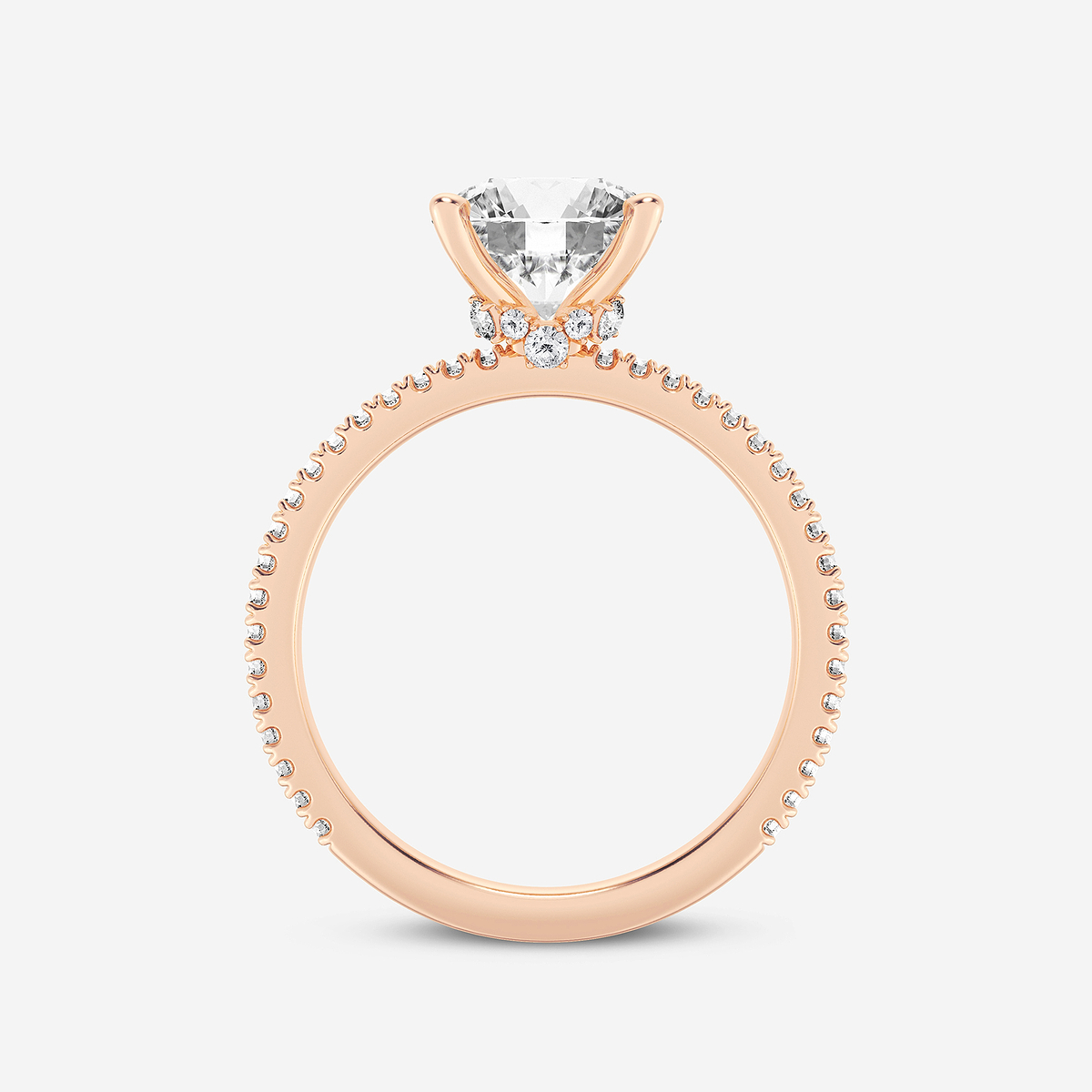 Additional Image 1 for  1 7/8 ctw Round Lab Grown Diamond Draping Hidden Halo Engagement Ring