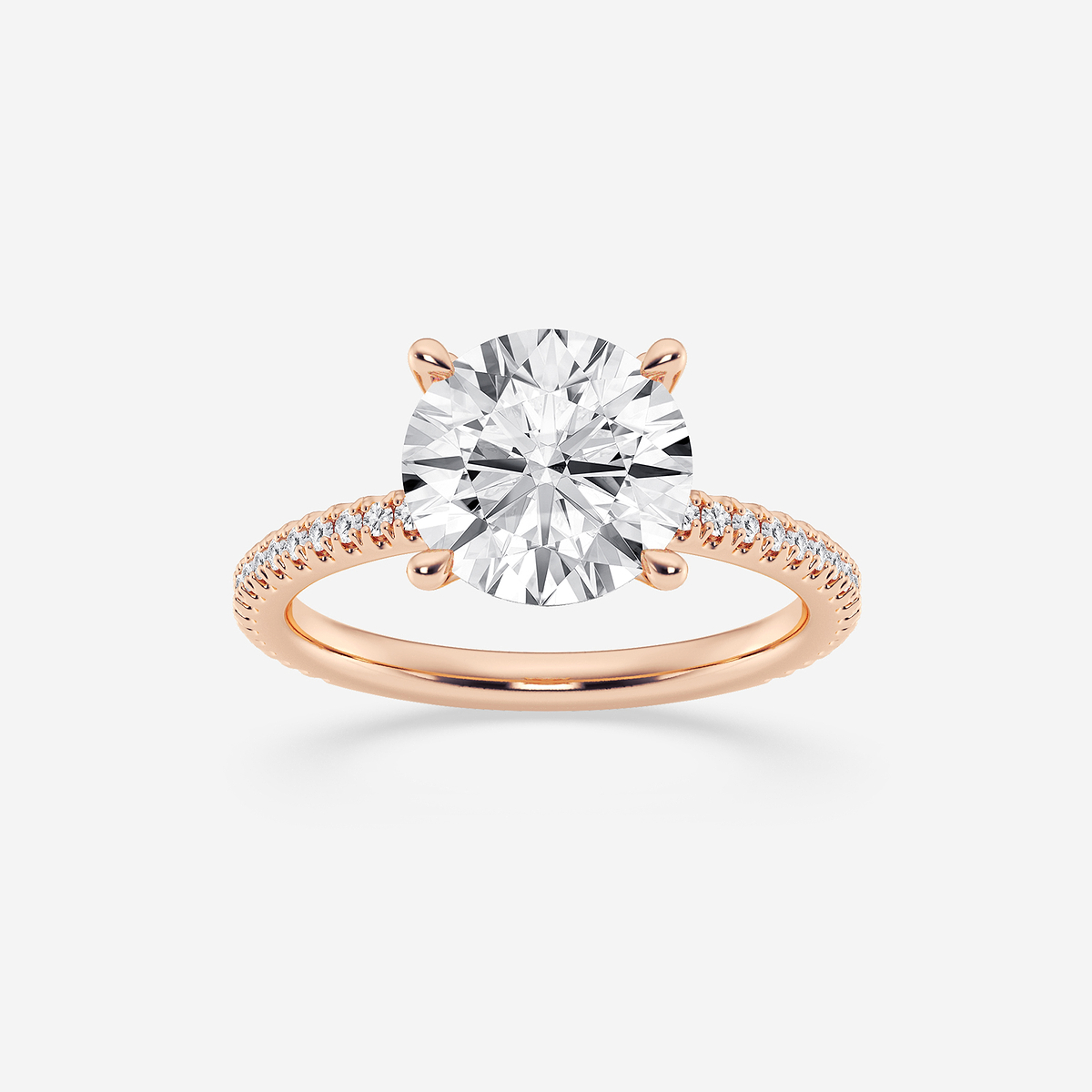 2 1/3 ctw Round Lab Grown Diamond Draping Hidden Halo Engagement Ring