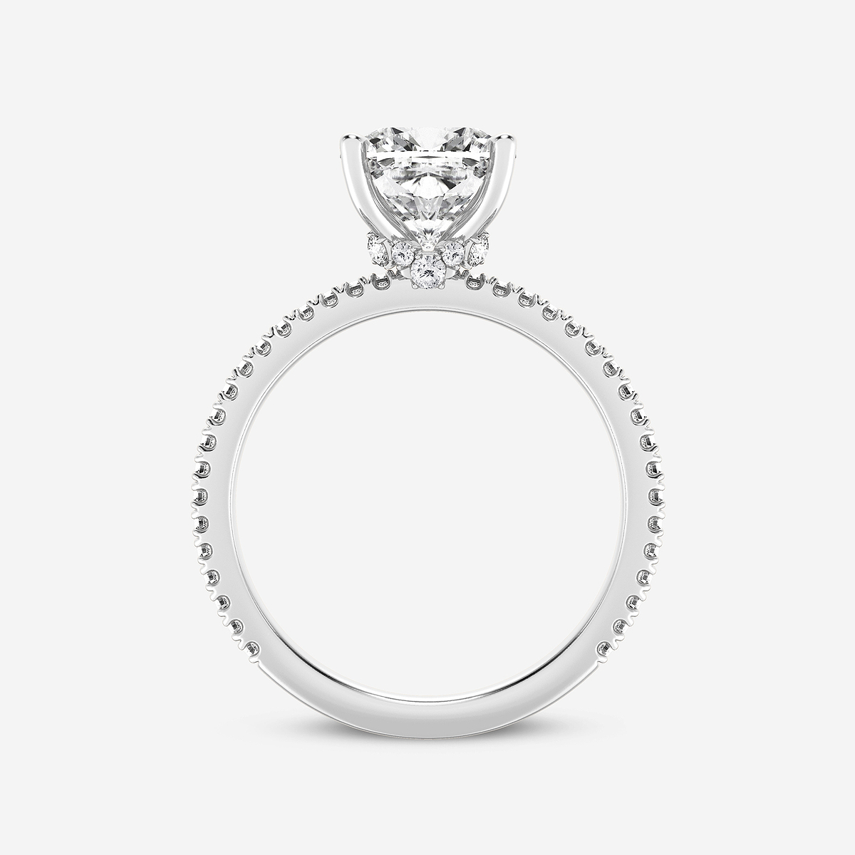 Additional Image 1 for  2 1/3 ctw Cushion Lab Grown Diamond Draping Hidden Halo Engagement Ring