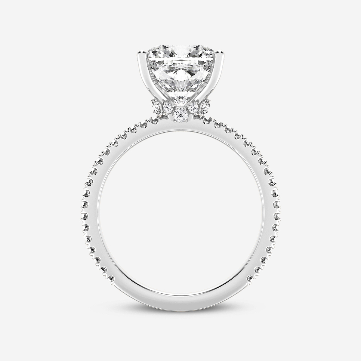 Additional Image 1 for  1 1/3 ctw Cushion Lab Grown Diamond Draping Hidden Halo Engagement Ring