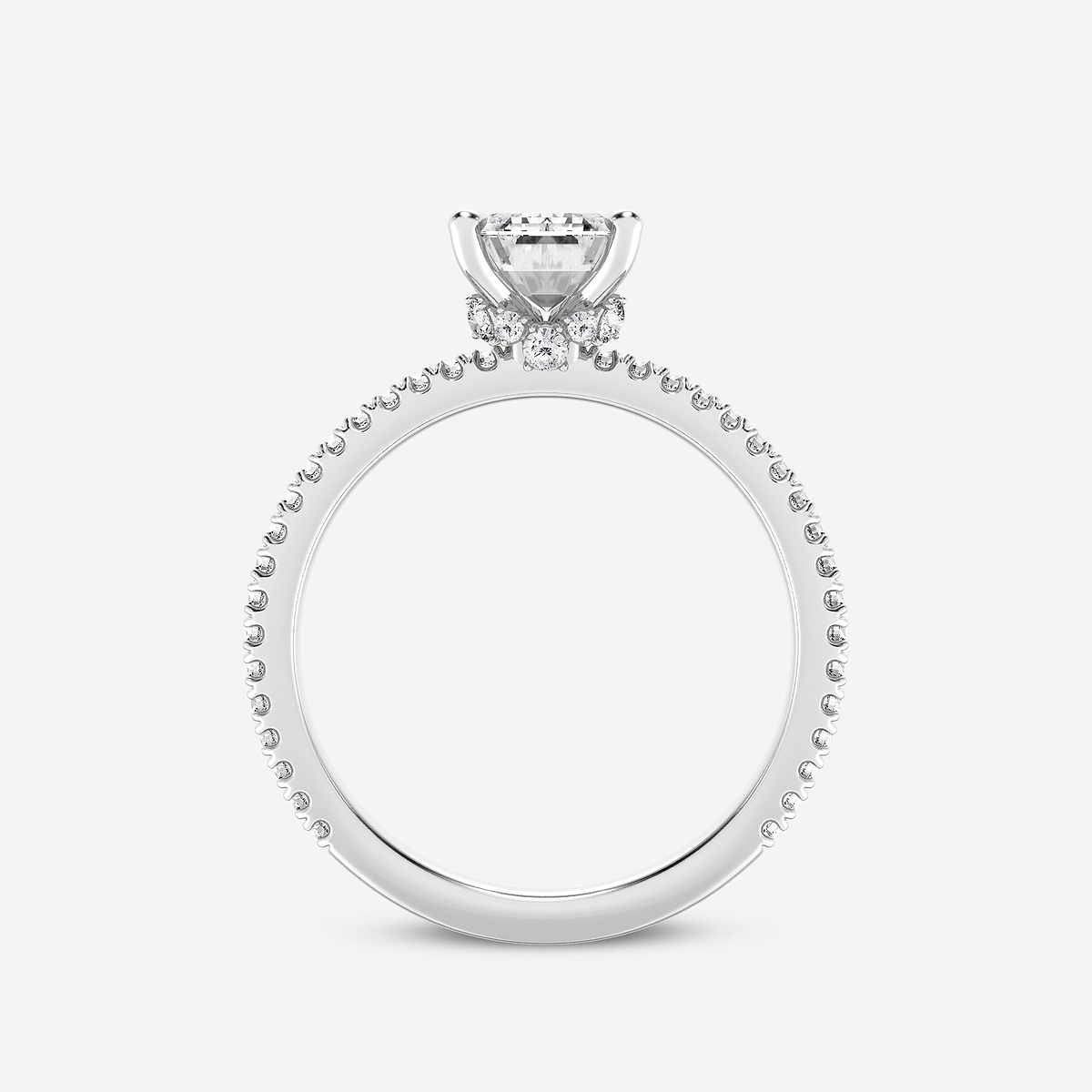 Additional Image 1 for  1 1/3 ctw Emerald Lab Grown Diamond Draping Hidden Halo Engagement Ring