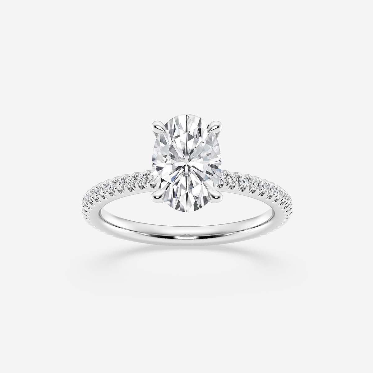 1 1/3 ctw Oval Lab Grown Diamond Draping Hidden Halo Engagement Ring