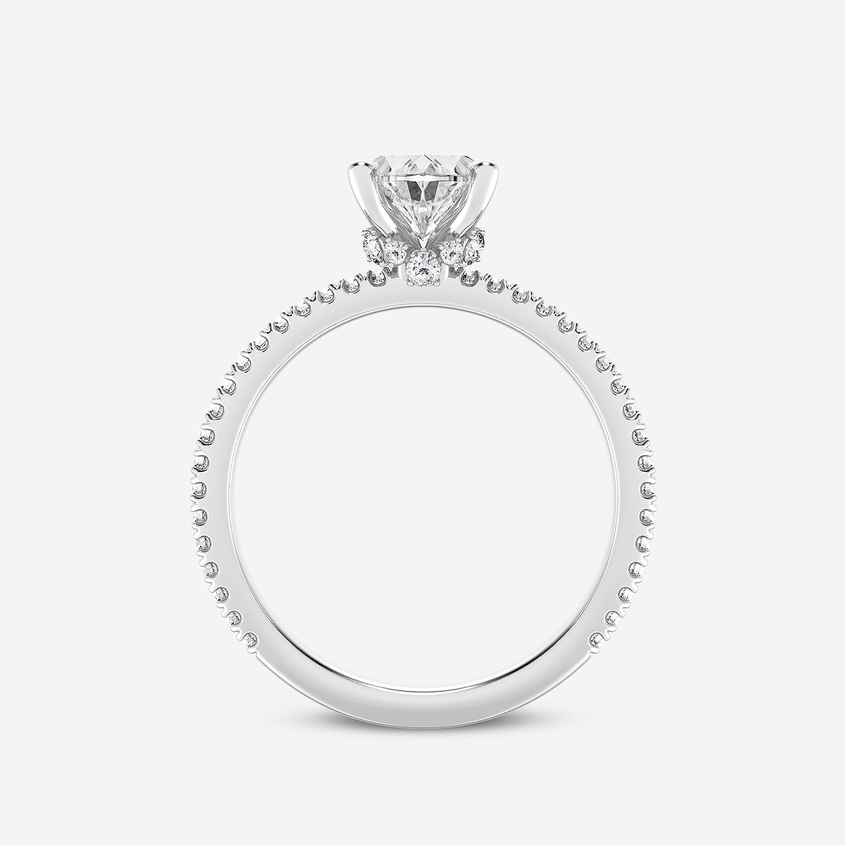 Additional Image 1 for  1 1/3 ctw Oval Lab Grown Diamond Draping Hidden Halo Engagement Ring