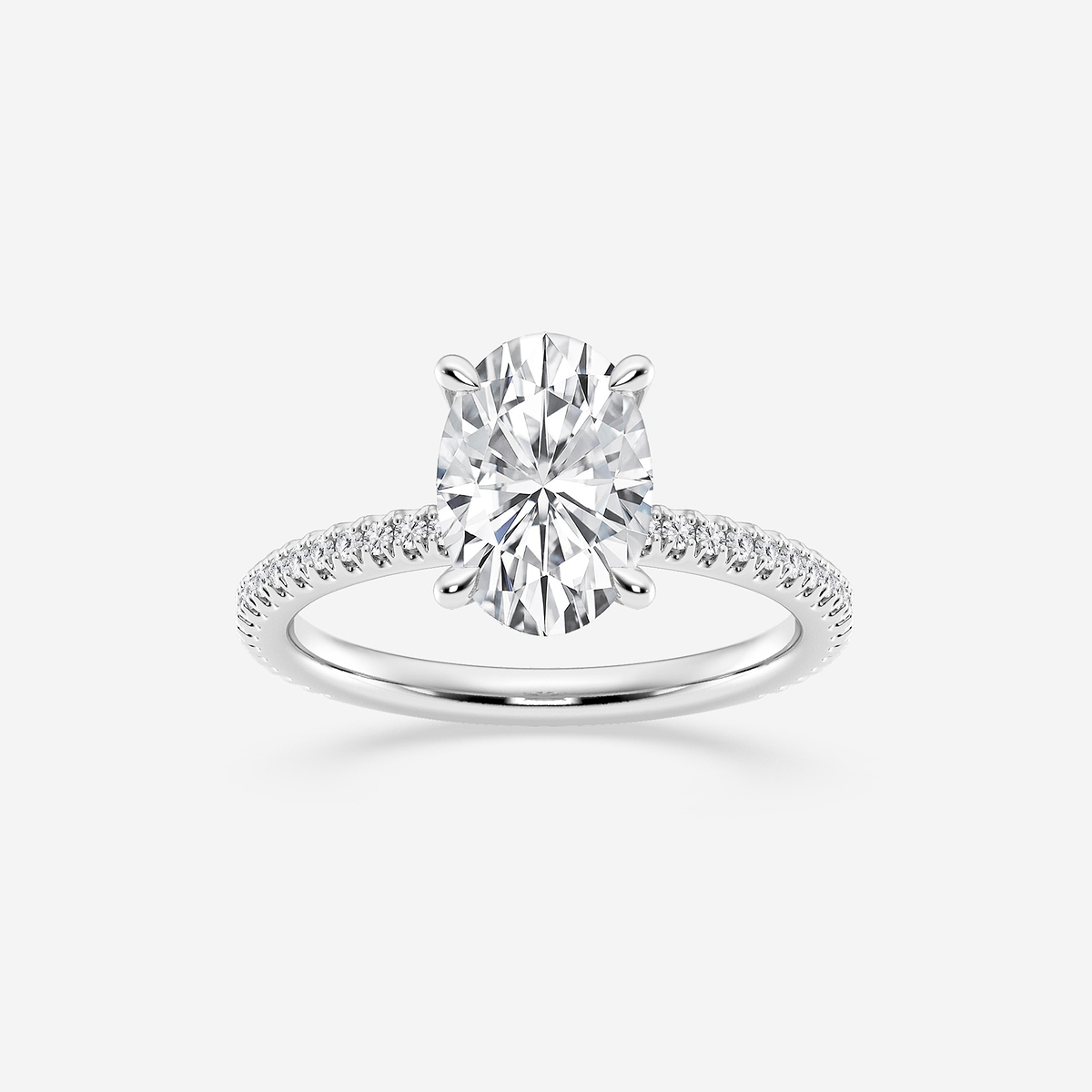 1 7/8 ctw Oval Lab Grown Diamond Draping Hidden Halo Engagement Ring