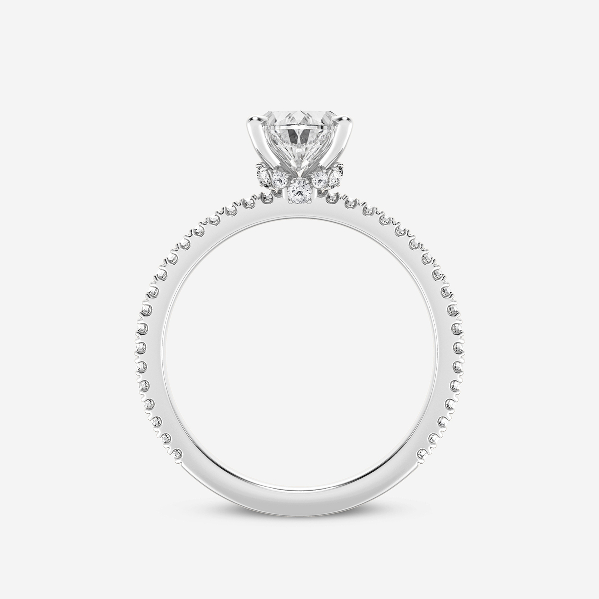 Additional Image 1 for  1 7/8 ctw Oval Lab Grown Diamond Draping Hidden Halo Engagement Ring